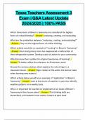 TEXAS TEACHERS ASSESSMENT PACKAGE DEAL EXAMS&colon;&colon;&colon;&colon; Q&A LATEST 2024&sol;2025