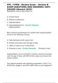 FPC CFRN - Review Exam - Version B EXAM QUESTIONS AND ANSWERS 100- SOLVED &lpar;Newest