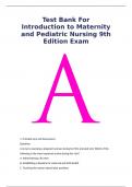 Test Bank For Introduction to Maternity and Pediatric Nursing 9th Edition Questions and Answered 100&percnt; BY Gloria Leifer All Chapter Covered Newest Version 2025