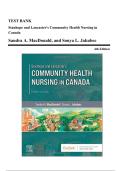 Test Bank&comma; Stanhope and Lancasters Community Health Nursing in Canada&comma; 4th Edition&comma; MacDonald &lpar;2025&sol; 2026&rpar; Revised  Complete Detailed Answers&comma; 100&percnt; trusted&comma; expert-solved&comma; and well-explained Verified Solution to Questions Answer key 