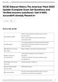 GCSE Edexcel History The American West &vert;2025 Update &vert;Complete Exam Set Questions And Verified Answers &lpar;solutions&rpar; &vert; Get It 100&percnt; Accurate&excl;&excl;&vert; Already Passed A&plus;