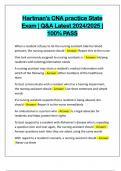 HARTMAN'S CNA BUNDLED EXAMS&colon;&colon;&colon; Q&A LATEST 2024&sol;2025