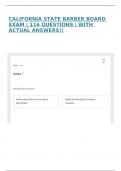 CALIFORNIA STATE BARBER BOARD EXAM &vert; 116 QUESTIONS &vert; WITH ACTUAL ANSWERS&excl;&excl;