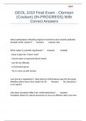 GEOL 1010 Final Exam - Clemson &lpar;Coulson&rpar; &lpar;IN-PROGRESS&rpar; With Correct Answers