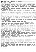 HESI A2 ANATOMY AND PHYSIOGY 2024 QUESTIONS AND ANSWERS