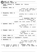 HESI A2 2024 VOCABULARY REVIEW - QUESTIONS AND ANSWERS