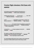 Frontier Flight Attendant&comma; FAR Exam with answers