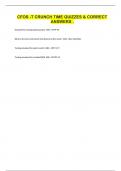 CFOS -T CRUNCH TIME QUIZZES & CORRECT ANSWERS &period;