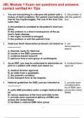 JBL Module 1 Exam set questions and answers correct verified A&plus; Tips