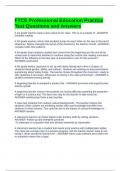 FTCE Professional Education Practice Test Questions and Answers