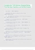 Complete Set "COG Exhorter-Ordained Bishop  Final Test Exam Questions and Verified Answers 