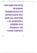 Focus on nursing pharmacology 8th edition karch test bank all chapters co&hellip;