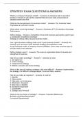 STRATEGY EXAM QUESTIONS & ANSWERS