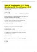 Dates & Time Lengths - UST Exam Questions with Correct Answers 2025