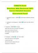 CAMATA Exam   Questions With Reviewed 100&percnt;  Correct Detailed Answers  Guaranteed Pass&excl;