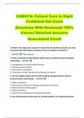 CAMATA&colon; Patient Care in flight  Combined Set Exam   Questions With Reviewed 100&percnt;  Correct Detailed Answers  Guaranteed Pass&excl;&excl;  