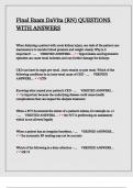 Final Exam DaVita &lpar;RN&rpar; QUESTIONS WITH ANSWERS