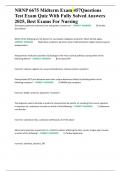 NRNP 6675 Midterm Exam 457Questions Test Exam Quiz With Fully Solved Answers 2025&comma; Best Exams For Nursing