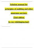 Solution Manual for Principles of Auditing and Other Assurance Services&comma; 23rd Edition 2024&comma; by Ray Whittington&comma; Kurt Pany&comma; All Chapters 1 - 21&comma; Complete Newest Version