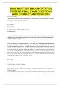 SUNY MARITIME TRANSPORTATION SYSTEMS FINAL EXAM QUESTIONS WITH CORRECT ANSWERS 2025