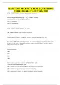 MARITIME SECURITY TEST 2 QUESTIONS WITH CORRECT ANSWERS 2025