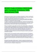 NCIHC Code of Ethics 2025 Exam with Complete Solutions 100&percnt; Guaranteed Pass