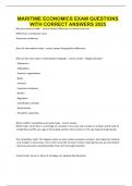 MARITIME ECONOMICS EXAM QUESTIONS WITH CORRECT ANSWERS 2025