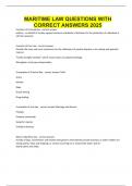 MARITIME LAW QUESTIONS WITH CORRECT ANSWERS 2025