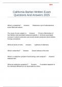 California Barber Written Exam Questions And Answers 2025