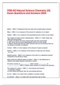 PSB-HO Natural Science Chemistry &lpar;III&rpar; Exam Questions and Answers 2025&period;