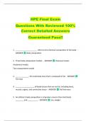HPE Final Exam   Questions With Reviewed 100&percnt;  Correct Detailed Answers  Guaranteed Pass&excl;&excl;  
