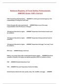 National Registry of Food Safety Professionals &lpar;NRFSP&rpar; Exam 100&percnt; Correct