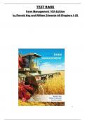 TEST BANK for  Farm Management 10th Edition  by Ronald Kay and William Edwards All Chapters 1-22