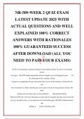 NR-509-WEEK 2 QUIZ EXAM LATEST UPDATE 2025 WITH ACTUAL QUESTIONS AND WELL EXPLAINED 100&percnt; CORRECT  ANSWERS WITH RATIONALES 100&percnt; GUARANTEED SUCCESS AFTER DOWNLOAD &lpar;ALL YOU NEED TO PASS YOUR EXAMS&rpar;