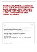 WGU D307 OBJECTIVE ASSESSMENT STUDY GUIDE &lpar;WGU- D307 OA STUDY GUIDE&period; INCLUDES QUESTIONS AND ANSWERS FROM ALL UNITS OF THE CLASS&period;&rpar; 109 QUESTIONS WITH PASSED ANSWERS&excl;&excl;