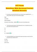 CCT Exam   Questions With Reviewed Correct  Detailed Answers  