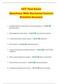 CCT Test Exam   Questions With Reviewed Correct  Detailed Answers