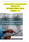 Test Bank for Wilkins&rsquo; Clinical Assessment in Respiratory Care&comma; 9th Edition by Albert J&period; Heuer&comma; Chapters 1 - 21 &emsp;  