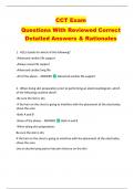 CCT Exam   Questions With Reviewed Correct  Detailed Answers & Rationales 