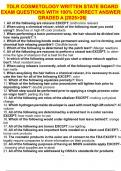 TDLR COSMETOLOGY WRITTEN STATE BOARD EXAM QUESTIONS WITH 100&percnt; CORRECT ANSWERS GRADED A &vert;2025>26&vert;