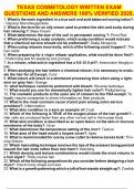 COSMETOLOGY TEXAS STATE BOARD BUNDLED EXAM 100&percnt; VERIFIED &vert;LATEST UPDATE&vert;