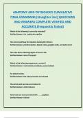 ANATOMY AND PHYSIOLOGY CUMULATIVE  FINAL EXAMBANK &lpar;Straighter line&rpar; QUESTIONS  AND ANSWERS COMPLETE VERIFIED AND  ACCURATE &lpar;Frequently Tested&rpar;