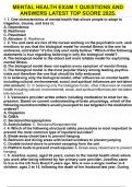 MENTAL HEALTH BUNDLED EXAM LATEST TOP SCORE 2025&period;