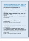 RECRUITMENT&comma;SELECTION & RETENTION FINAL EXAM &lpar;Part  1&rpar; QUESTIONS LATEST UPDATED AND RATED&period;