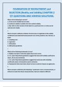 FOUNDATION OF RECRUITMENT and  SELECTION &lpar;Reality and Validity&rpar; CHAPTER 2  T&sol;F QUESTIONS AND VERIFIED SOLUTIONS&period;