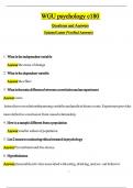 &lpar;WGU C180&rpar; PSYC 1010 Intro to Psychology Objective Assessment Review Latest 2025&sol;2026 COMPLETE FREQUENTLY MOST TESTED QUESTIONS WITH COMPLETE SOLUTION &sol;GET IT 100&percnt; ACCURATE&excl;&lpar;Graded A&plus;&rpar;