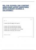 PEL 238 &lpar;SCHOOL SW&rpar; CONTENT AREA EXAM LATEST QUESTIONS WITH ALREADY SCORED A SOLUTIONS&excl;&excl;