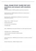 FINAL EXAM STUDY GUIDE EDF 6221 questions and answers with solutions 2025