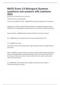 BACE Exam 2&period;0 Biological Systems questions and answers with solutions 2025