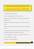 American Heritage BYU Final Exam Questions and Answers 100&percnt; Pass